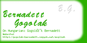 bernadett gogolak business card